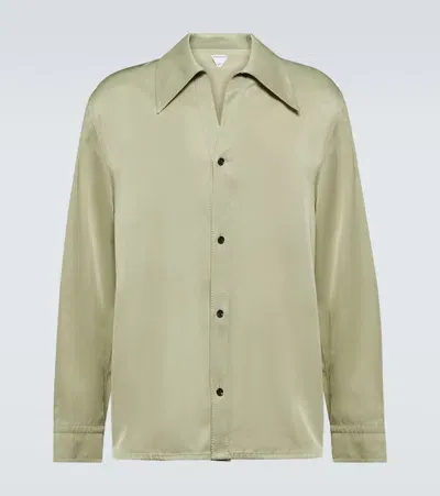 Bottega Veneta Twill Shirt In Green