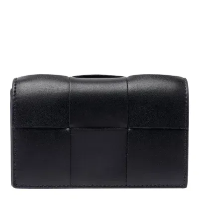 Bottega Veneta Zippered Card Case In Black