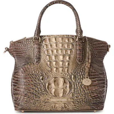 Brahmin Duxbury Croc Embossed Leather Satchel In Brindle