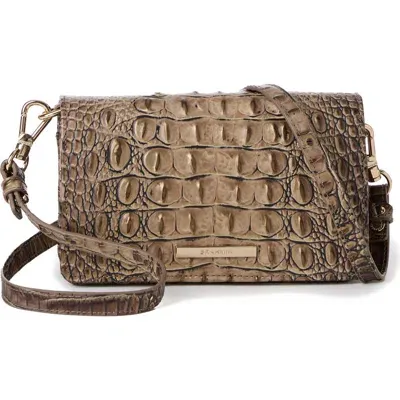 Brahmin Minuette Croc Embossed Leather Crossbody Bag In Brindle