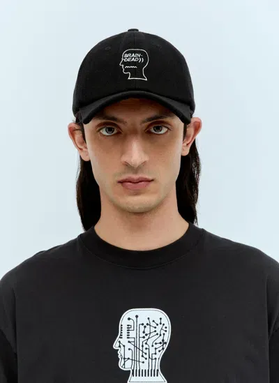 Brain Dead Batwing Logohead Baseball Cap In Black