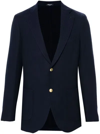 Breras Milano Brooch-detail Blazer In Blue