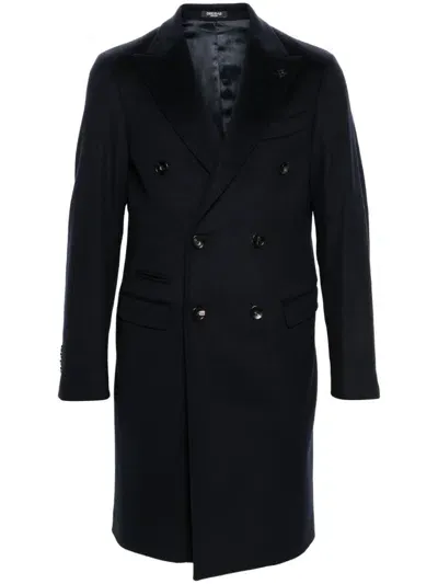 Breras Milano Brooch-detail Coat In Blue