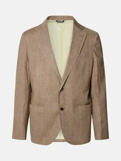 Brian Dales Blazer In Brown Linen Blend