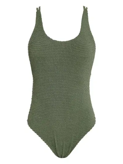 Brigitte Open-back Swimsuit In Green