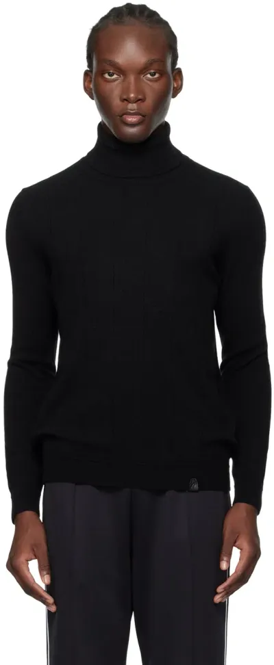 Brioni Black Cashmere Turtleneck In 1000 Black