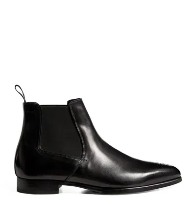 Brioni Brogue-detail Chelsea Boots In Black