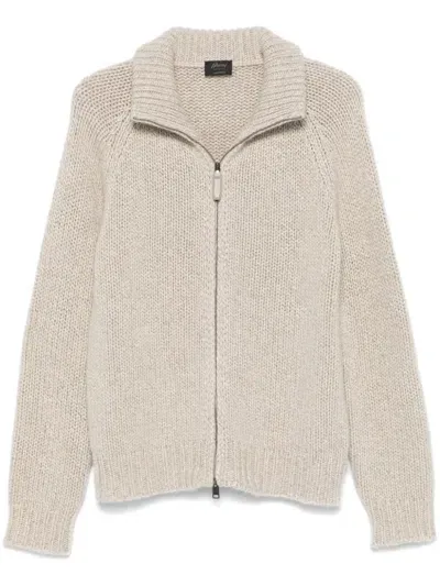 Brioni Cashmere Cardigan In Neutrals