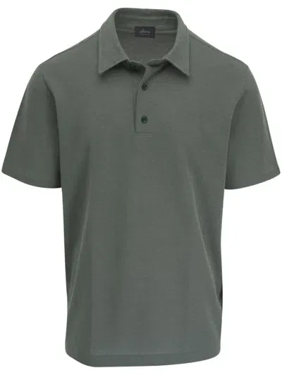 Brioni Cotton Polo Shirt In Green