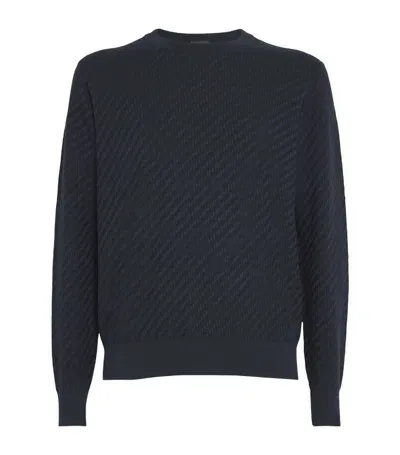 Brioni Cotton-silk-cashmere Sweater In Blue