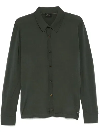 Brioni Fine-knit Cardigan In Green