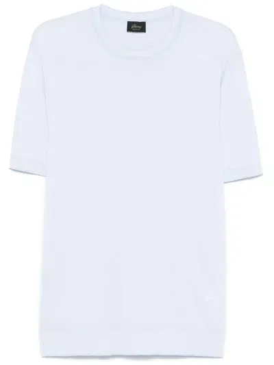 Brioni Fine-knit T-shirt In Blue