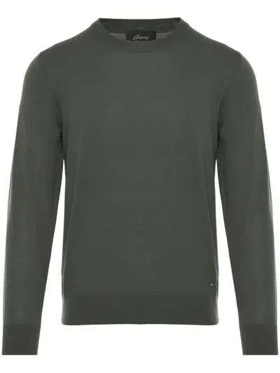 Brioni Fine-knit Wool Jumper In Green