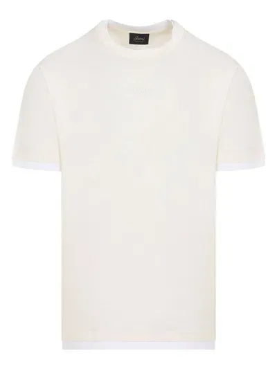 Brioni Men's Cotton T-shirt In Nude & Neutrals