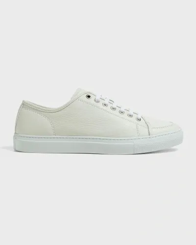 Brioni Men's Leather Low-top Sneakers In Ivory