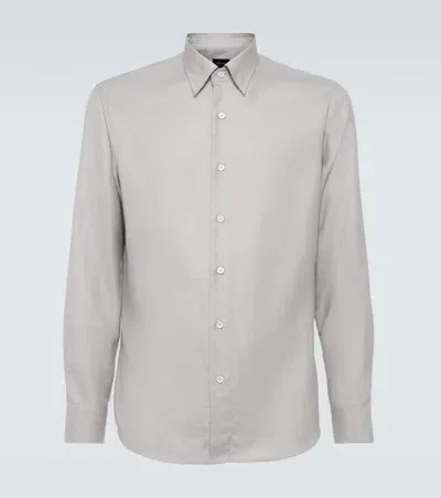 Brioni Silk, Cashmere, And Linen Shirt In Beige