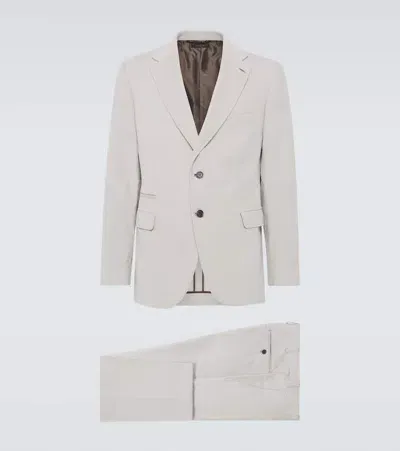 Brioni Trevi Cotton And Cashmere Corduroy Suit In Beige