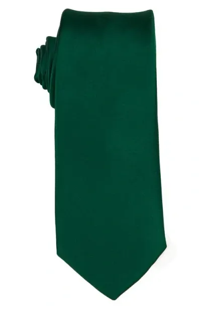 Brooklyn Brigade Solid Satin Tie In Green