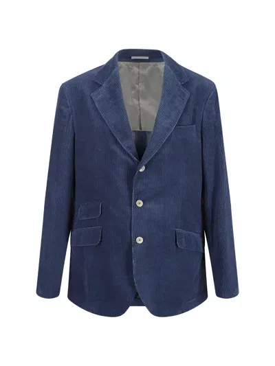 Brunello Cucinelli Blazer Jacket In Blue