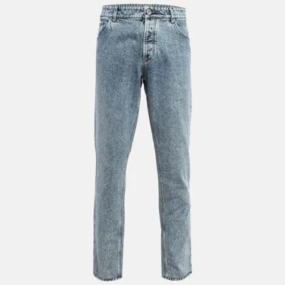 Pre-owned Brunello Cucinelli Blue Washed Denim Traditional Fit Jeans Xxxl (waist 40")