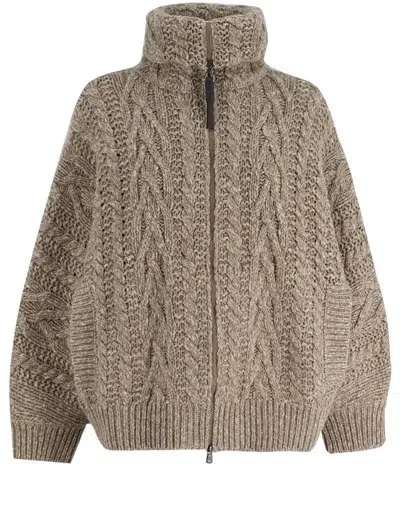 Brunello Cucinelli Cardigan In Brown