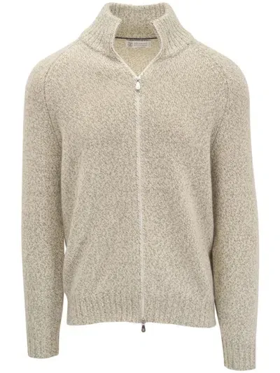 Brunello Cucinelli Cashmere Cardigan In Green