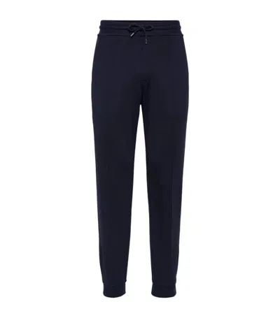 Brunello Cucinelli Cashmere-french Terry Silk Sweatpants In Blue