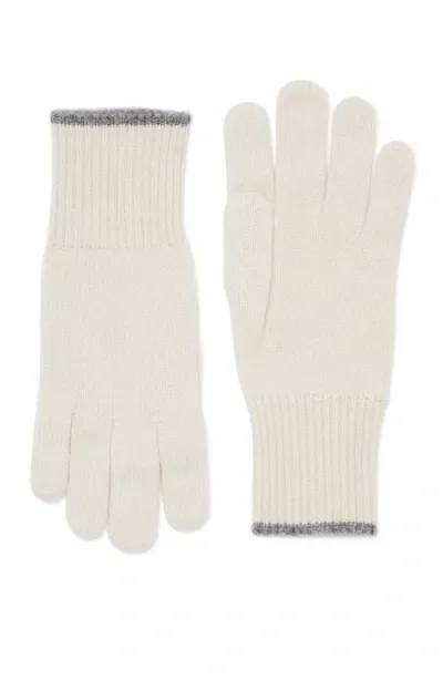 Brunello Cucinelli Knit Gloves In White