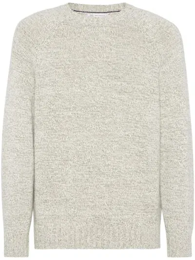 Brunello Cucinelli Cashmere Melange Sweater In Green