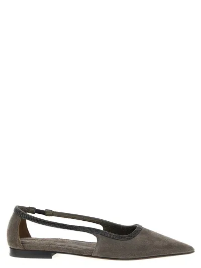 Brunello Cucinelli 'city' Ballet Flats In Brown