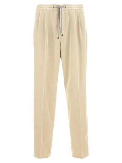 Brunello Cucinelli Corduroy Cotton Trousers In White