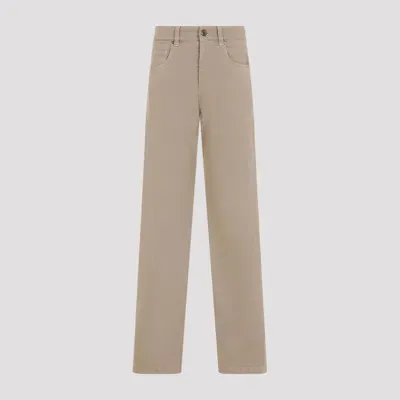 Brunello Cucinelli Cotton Pants In Brown