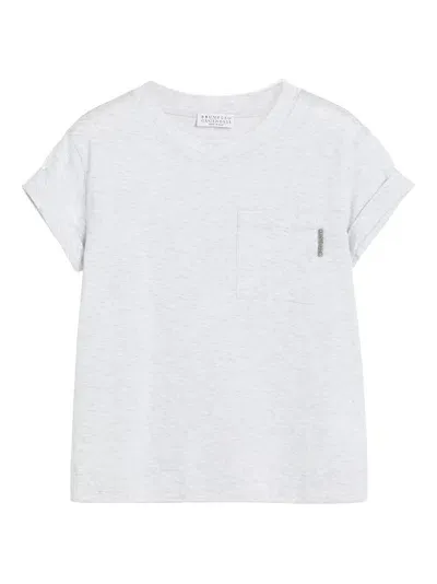 Brunello Cucinelli Kids' Cotton T-shirt In Grey