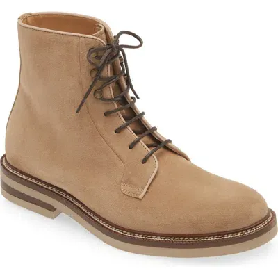 Brunello Cucinelli Iconic Sole Lace-up Boot In Brown