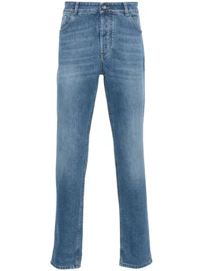 Brunello Cucinelli Mid-rise Slim Jeans In Clear Blue