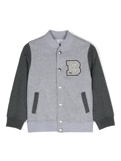 Brunello Cucinelli Kids' Logo-patch Sweatshirt In Grey