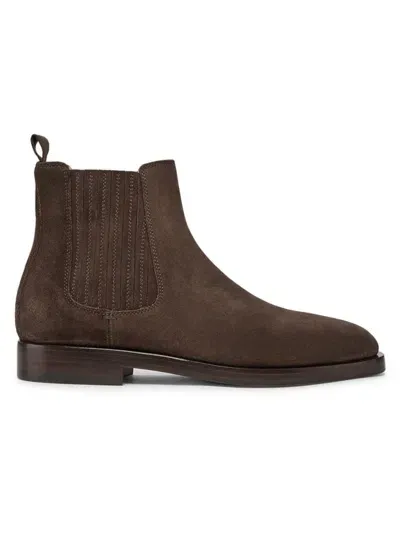 Brunello Cucinelli Men's Suede Chelsea Boots In Brown