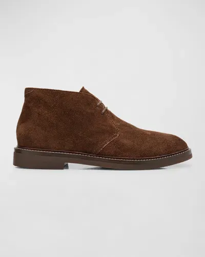 Brunello Cucinelli Men's Suede Flex Sole Chukka Boots In Brown