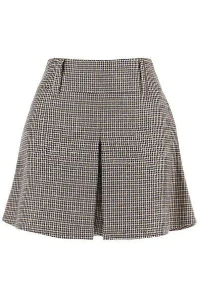 Brunello Cucinelli Checked Linen Skort In Multi