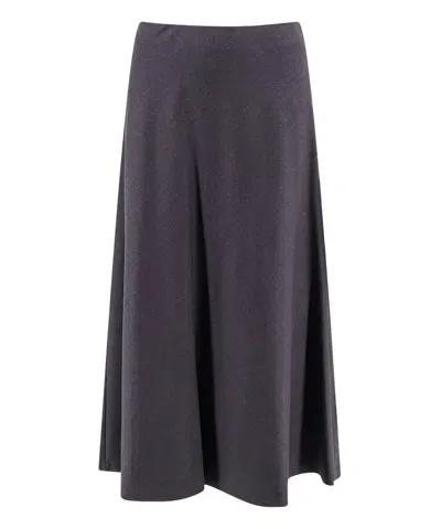 Brunello Cucinelli Midi Skirt In Grey