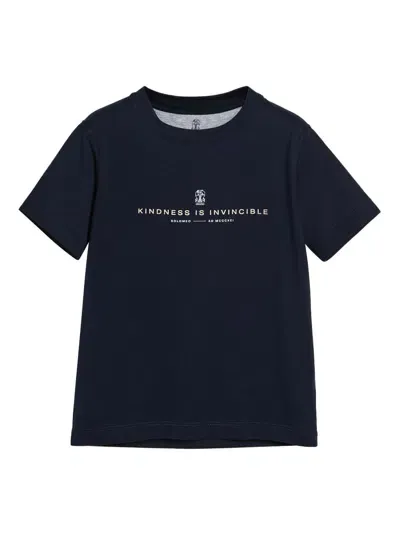 Brunello Cucinelli Printed Short-sleeve T-shirt In 黑色