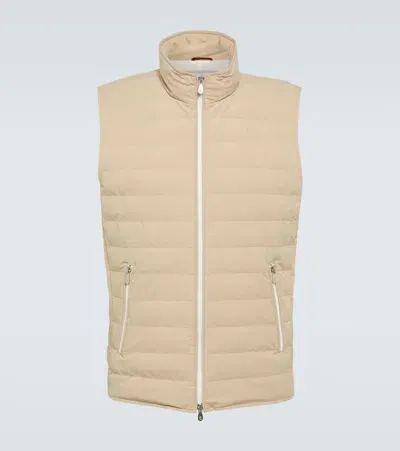 Brunello Cucinelli Quilted Down Vest In Pink