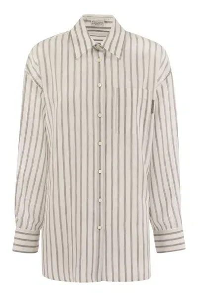 Brunello Cucinelli Striped Long In Multi