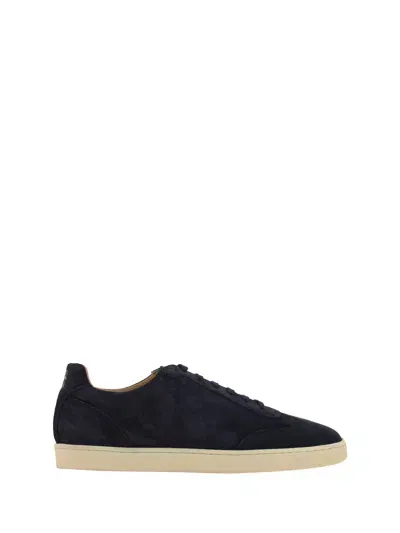 Brunello Cucinelli Suede Sneakers In Six In Blue