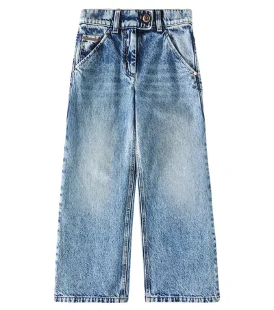 Brunello Cucinelli Kids' Straight Jeans In Blue