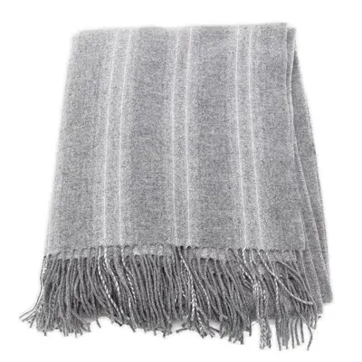 Brunello Cucinelli Striped Fringed Edge Scarf In Multi