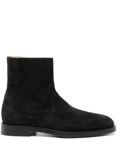 Brunello Cucinelli Suede Ankle Boots In Black