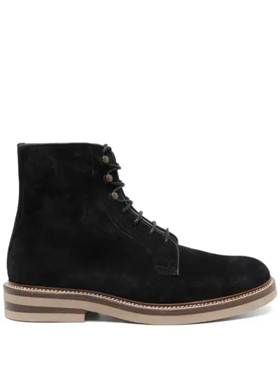 Brunello Cucinelli Suede Boots In Black