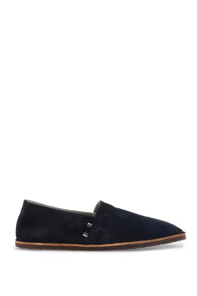 Brunello Cucinelli Suede Slip-on In Blue