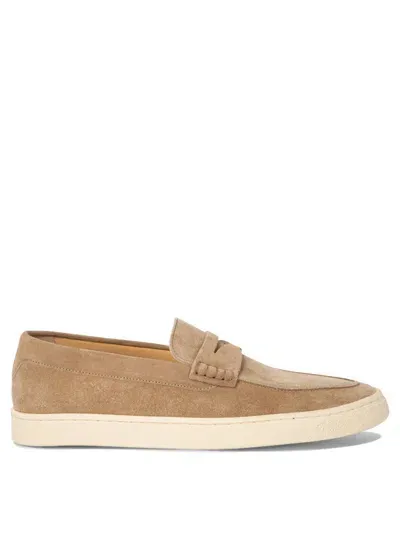 Brunello Cucinelli Suede Loafers In Beige